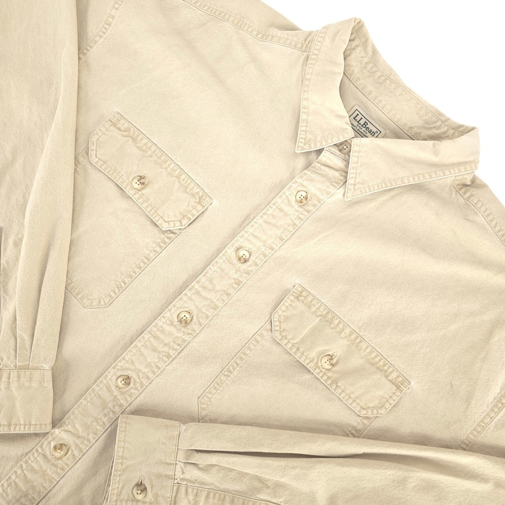 LL Bean Sunwashed‎ Canvas Shirt Mens XXL Tall Outdoors 0FCW8 Chore Barn Workwear